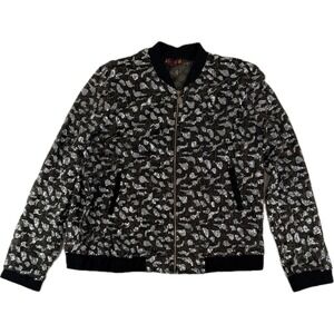 Isle By Melis Kozan Jacket Women's Large Black Sequin Embellished Y2K Full‎ Zip